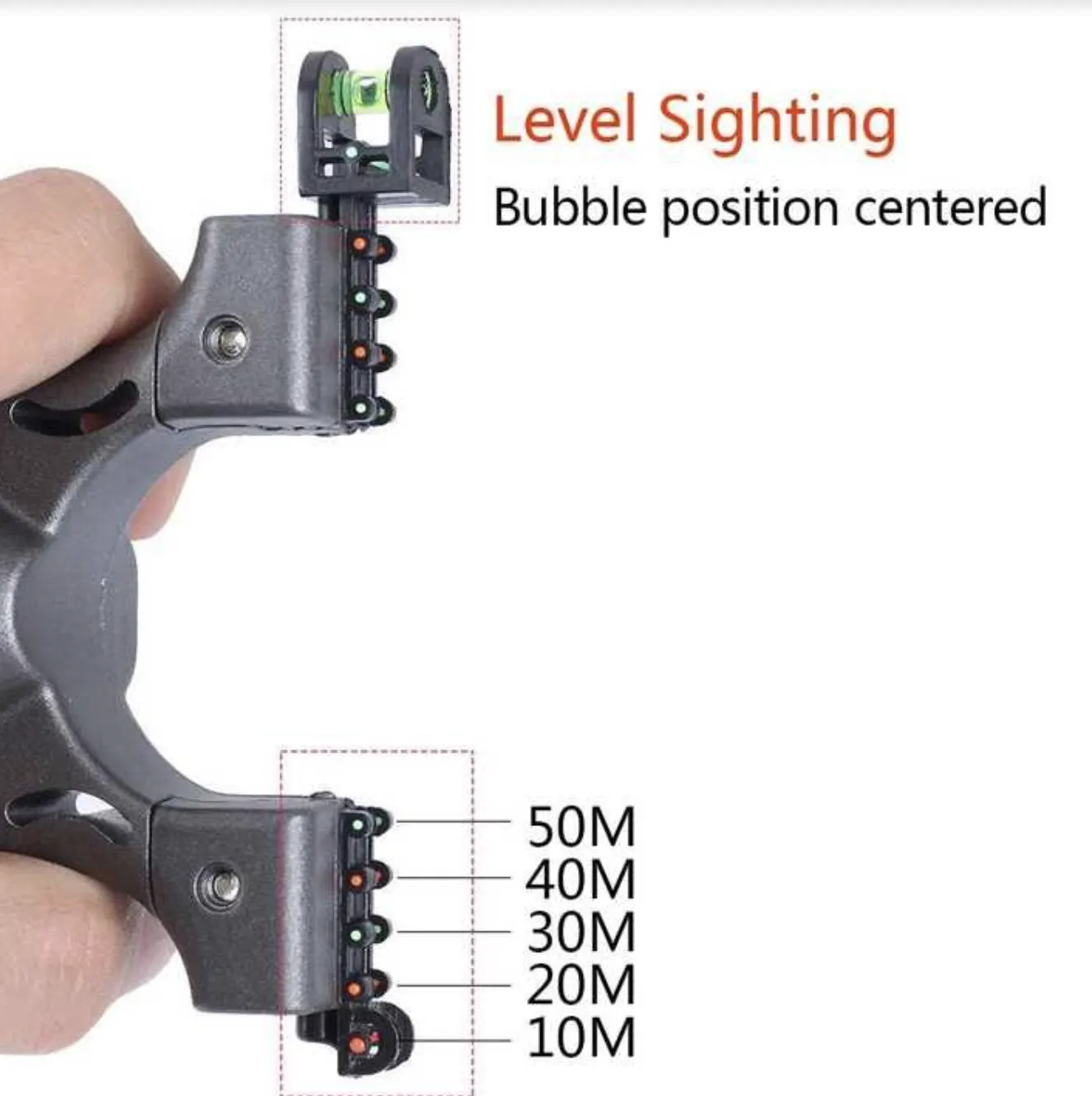 Resortera profesional con láser rojo y nivel de burbuja, diseño moderno en aleación de aluminio