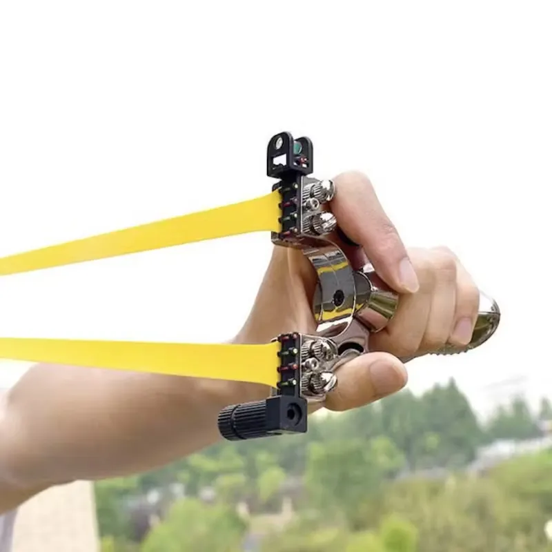 Resortera profesional con láser rojo y nivel de burbuja, diseño moderno en aleación de aluminio