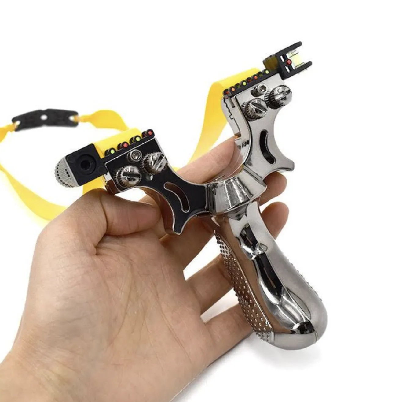 Resortera profesional compacta de menos de 200 gramos, fácil de transportar